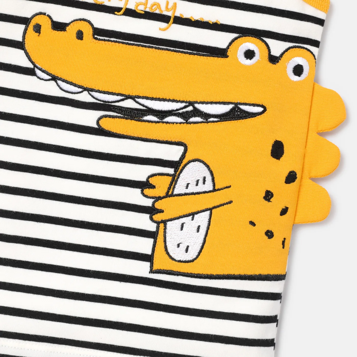 2pcs Baby Boy Cotton Striped Dinosaur Design Tank Top & Shorts Set ColorBlock image 3