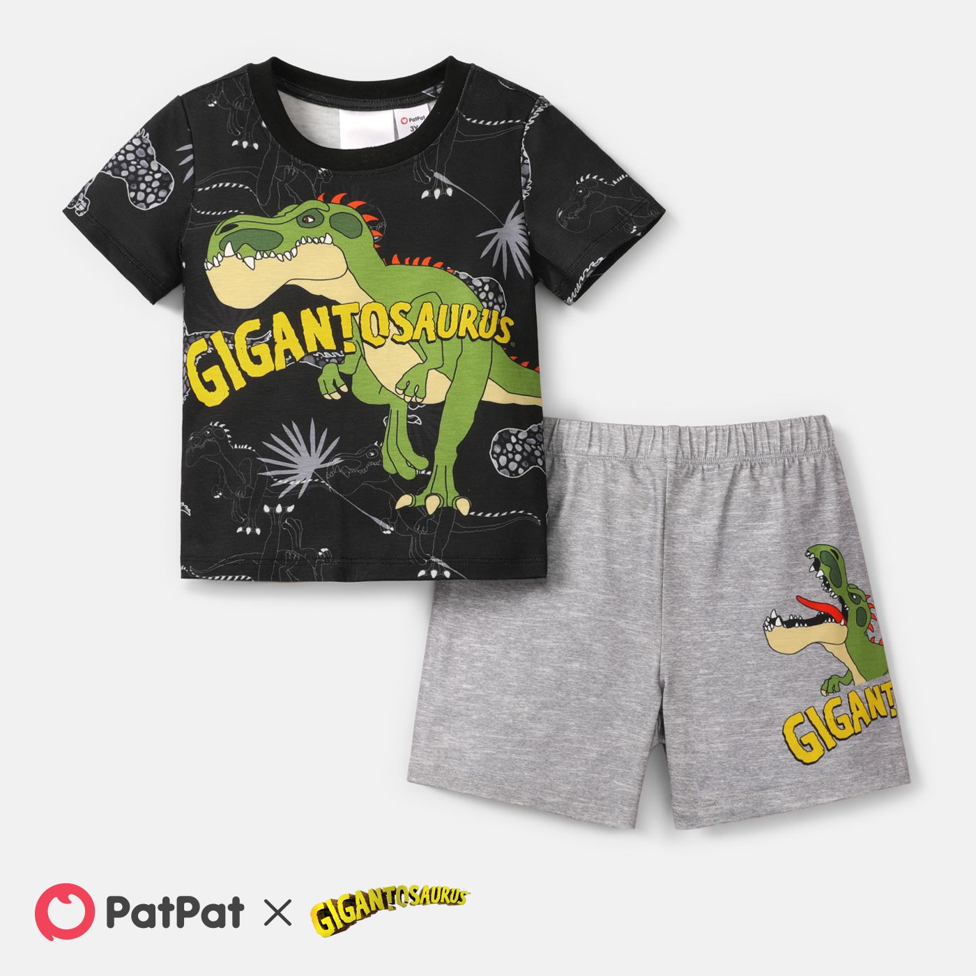 

Gigantosaurus Toddler Boy 2pcs Letter Print Short-sleeve Tee and Shorts Pajamas Set