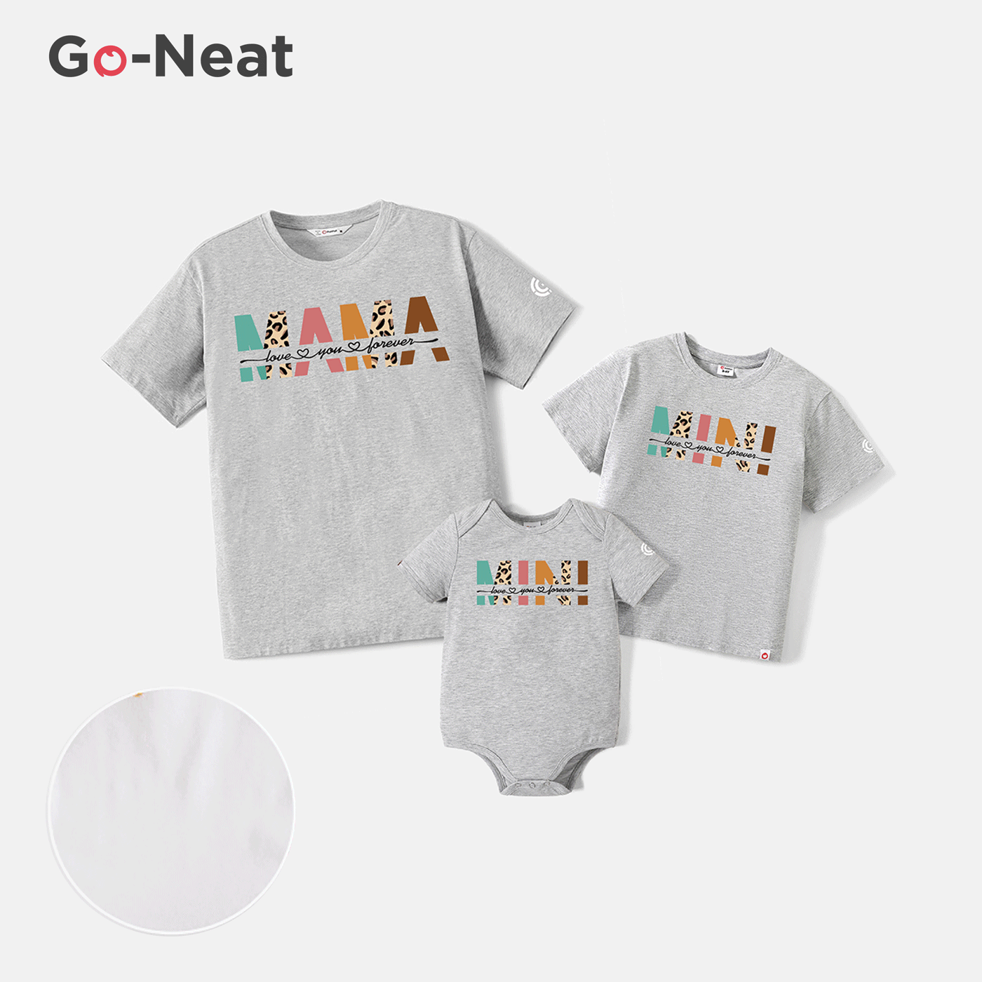 

Go-Neat Water Repellent and Stain Resistant Mommy and Me Letter Print Short-sleeve Tee