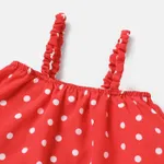 2pcs Baby Girl Polka Dots Print Cami Top and Ruffle Trim Shorts Set  image 3