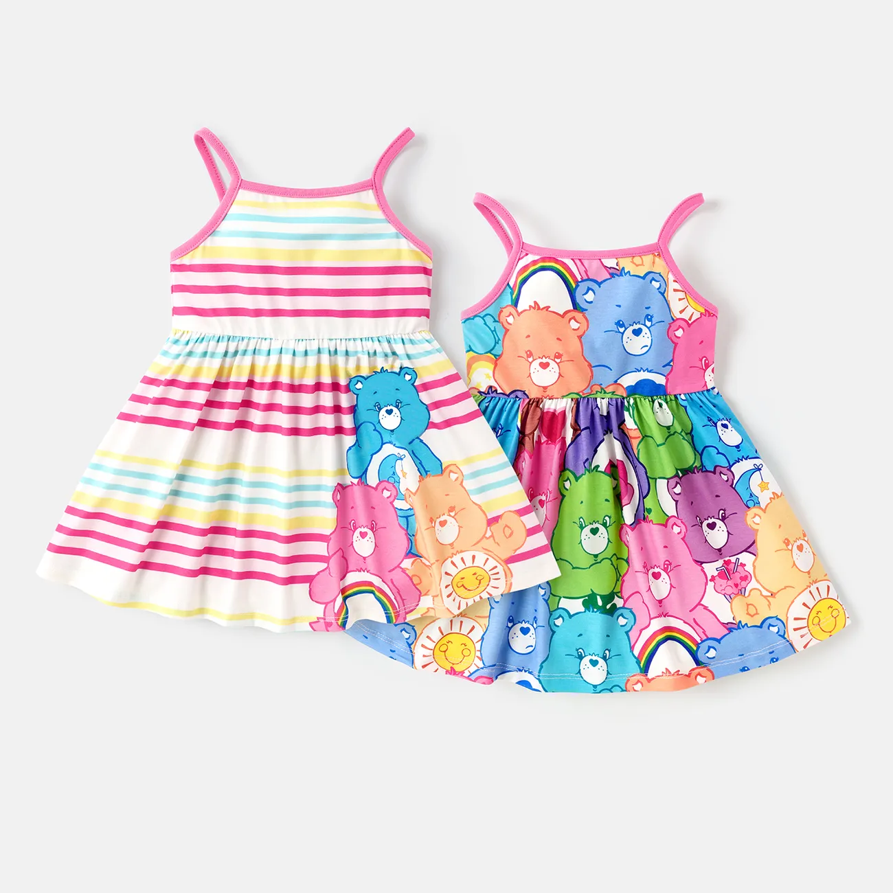 Care Bears Baby Girl Colorful Striped or Allover Print Cami Dress Multi-color big image 1
