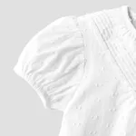 Blusa infantil manga bufante 100% algodão com bolinhas suíças  image 3