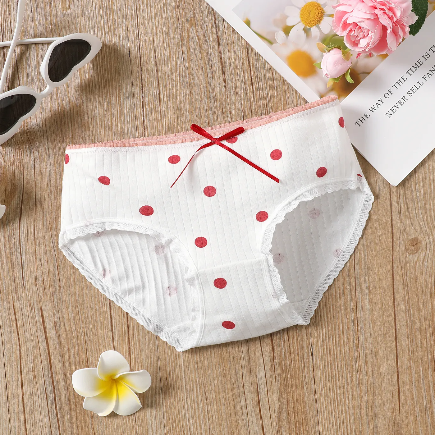 Kid Girl Bow Decor Cotton Lace Panty  image 1