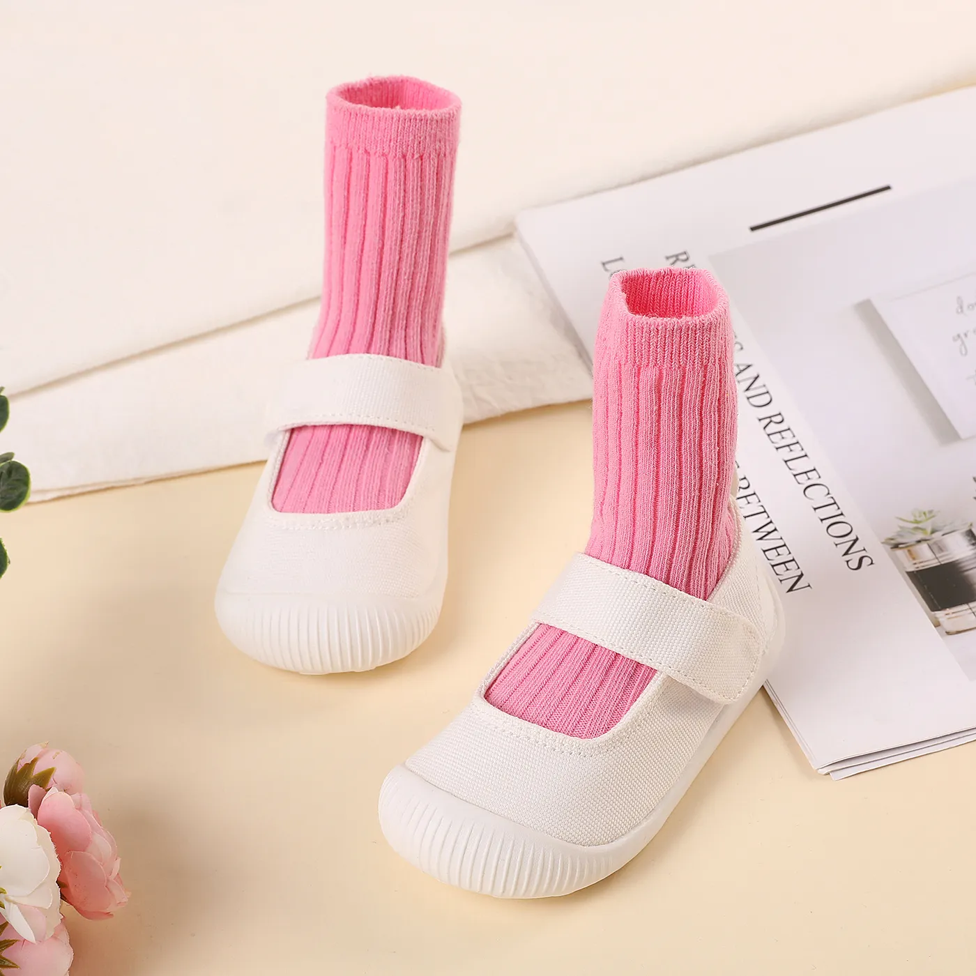 Toddler/Kid Solid Velcro Sport Shoes White image 3