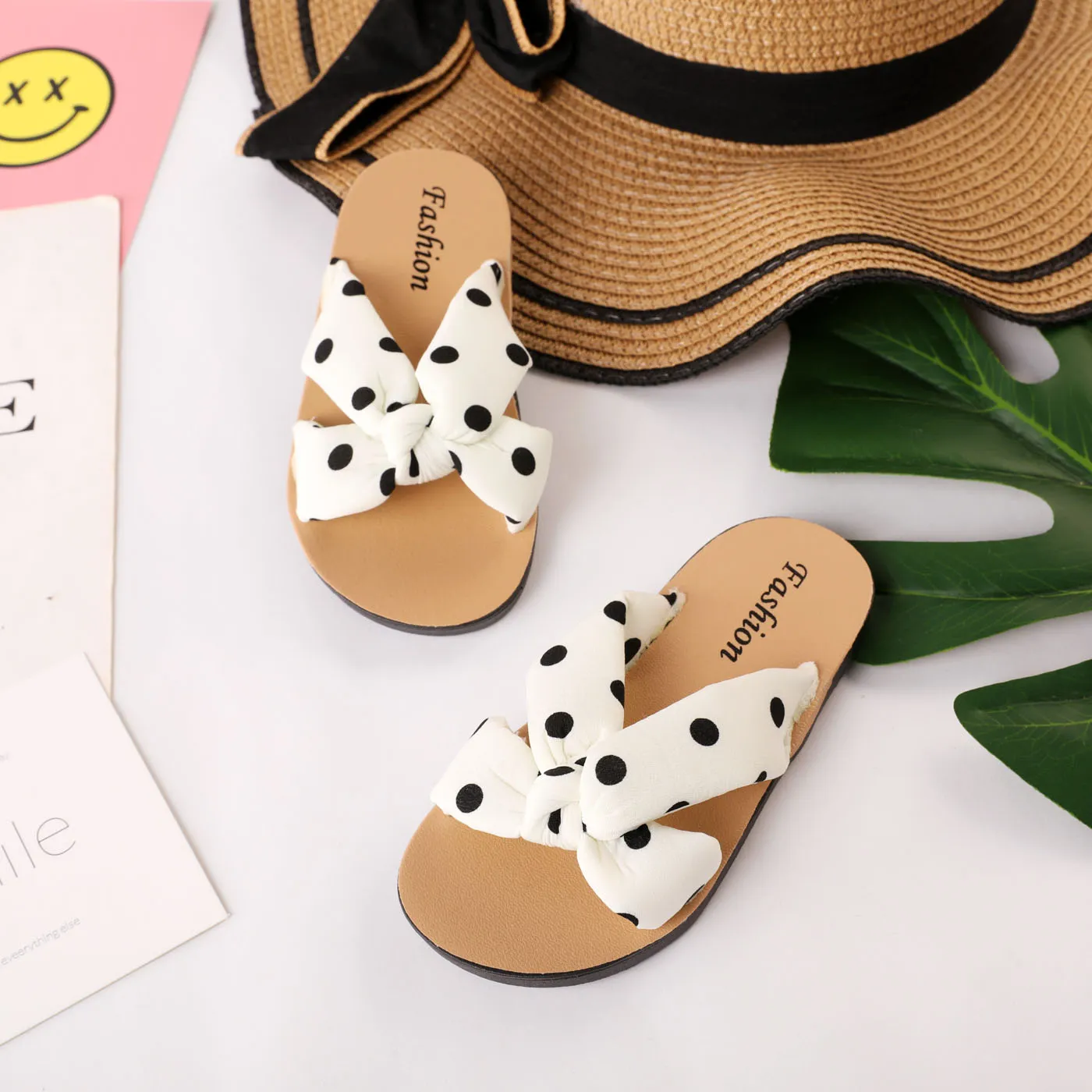 Toddler Girls Cute Polka Dot Slippers