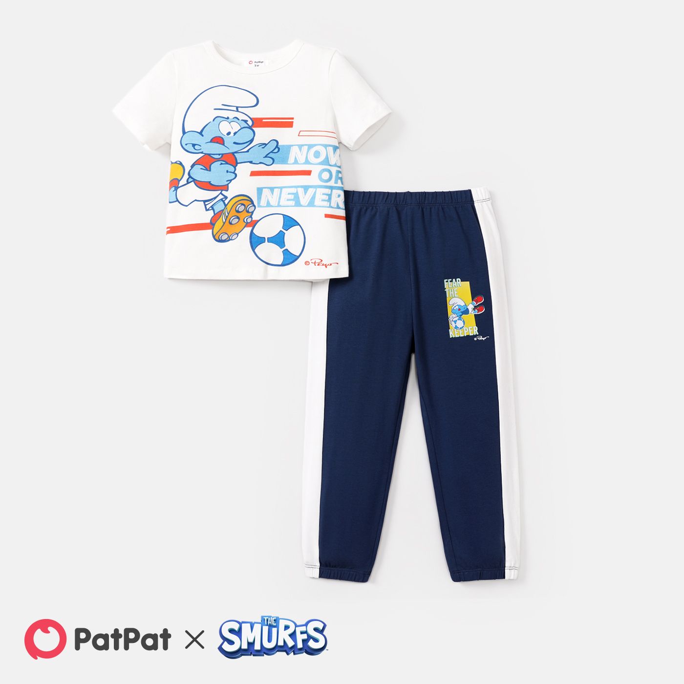 

Smurfs 2pcs Toddler Boy Character Print Short-sleeve Cotton Tee and Elasticized Pants Set