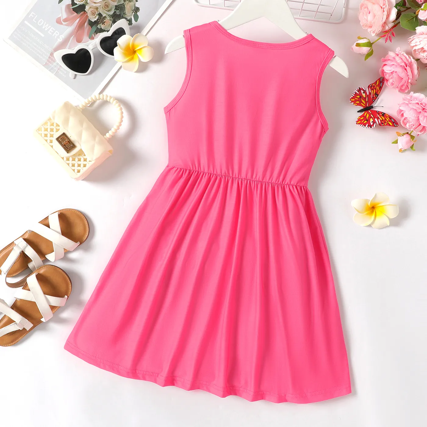 Criança Menina Estampado animal Vestidos Rosa image 3