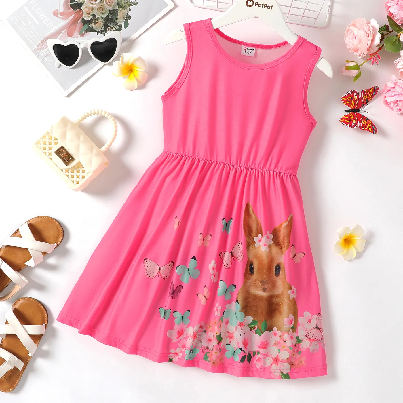 Criança Menina Estampado animal Vestidos Rosa big image 1