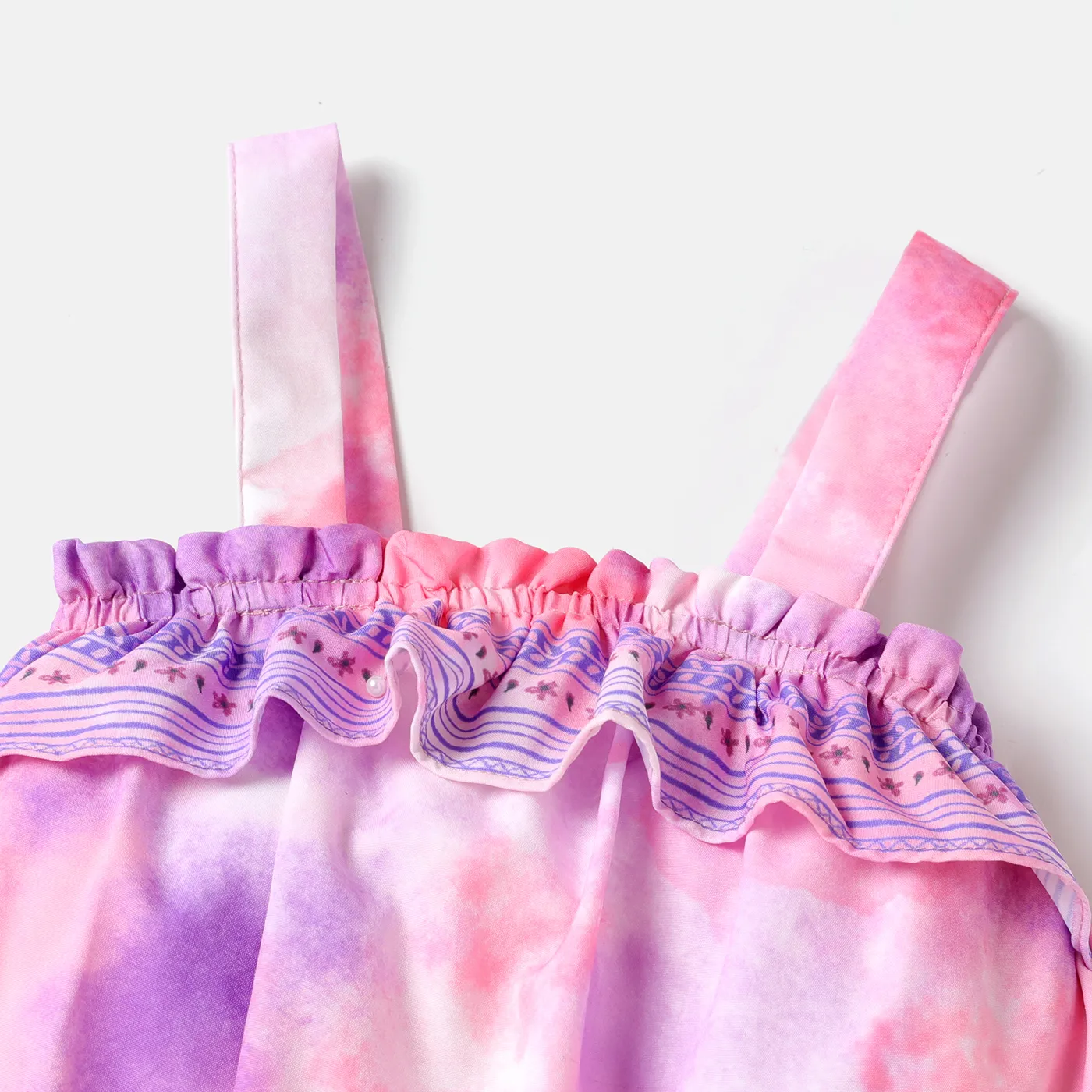 2pcs Baby Girl Tie Dyed Sleeveless Romper with Headband Set  image 3