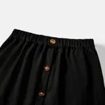 2pcs Toddler/Kid Girl Letter Print Short-sleeve Tee and Button Design Skirt Set  image 4
