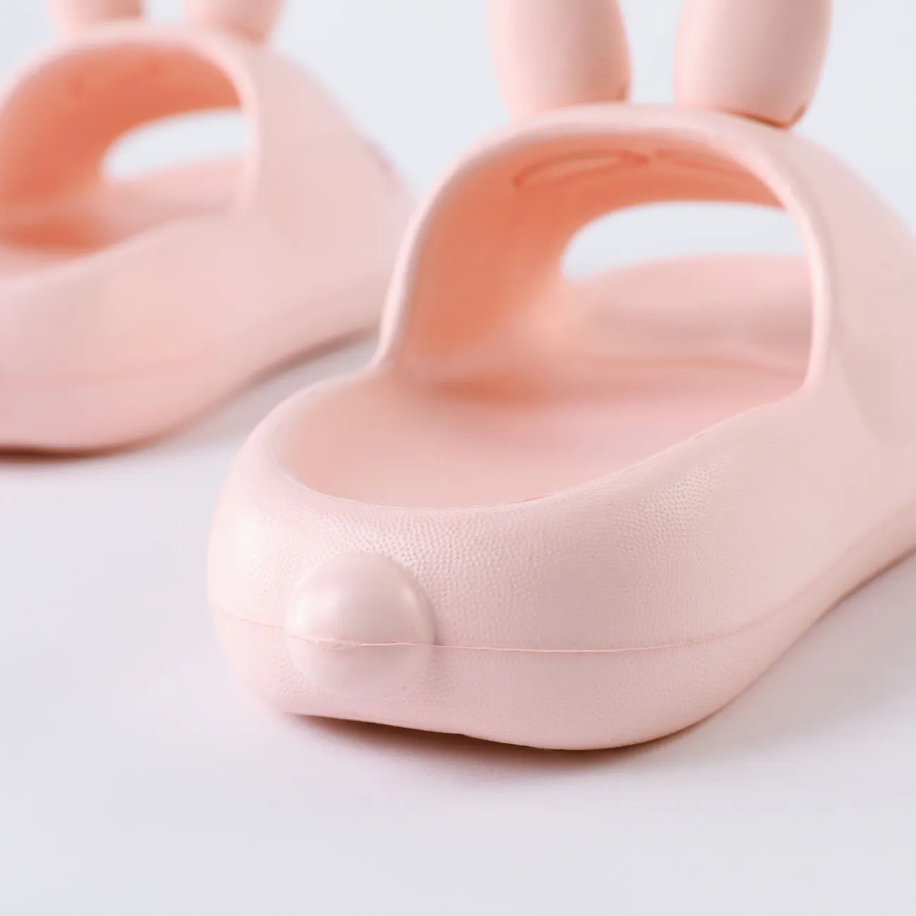 Toddler Rabbit Pattern Solid Slippers Light Pink big image 1