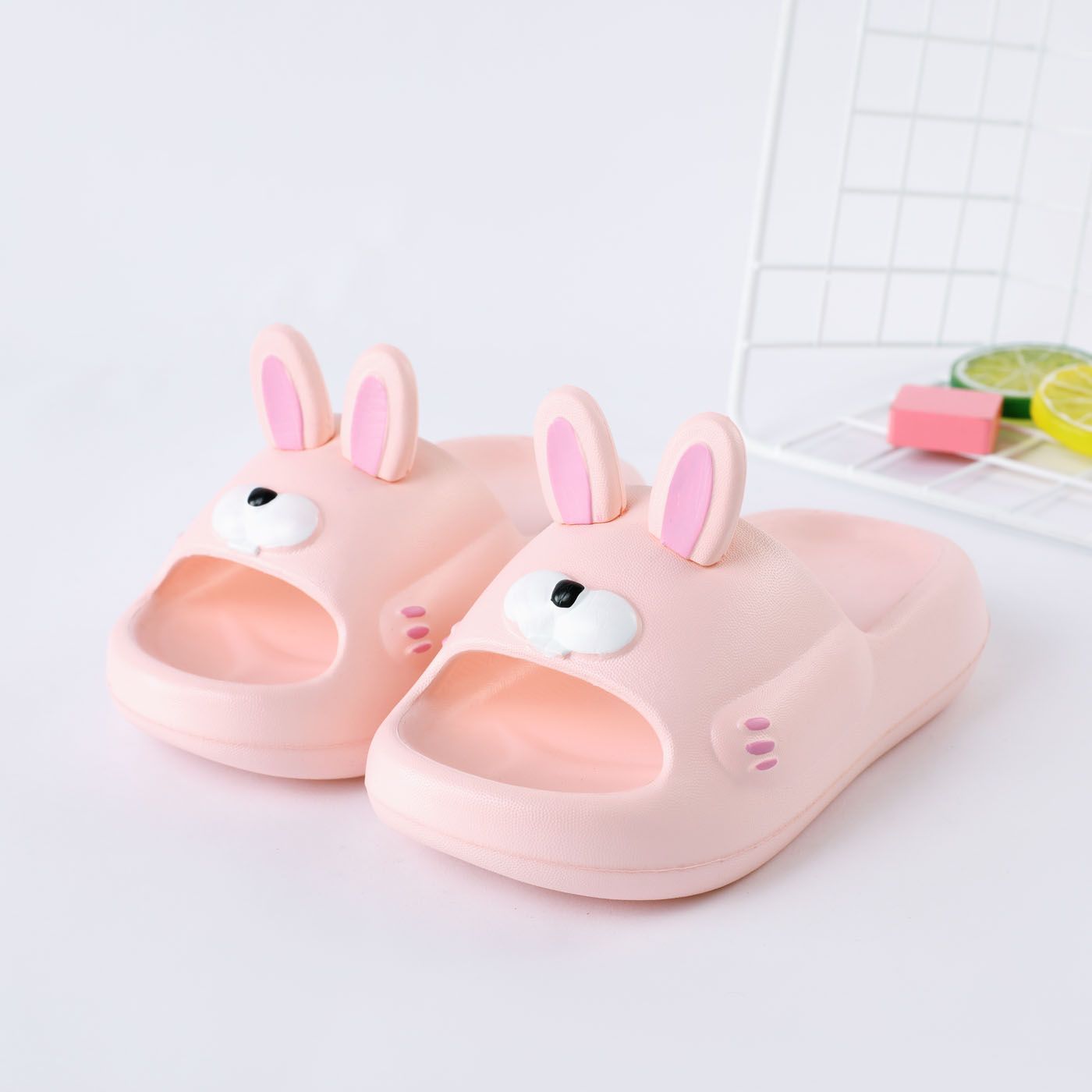 Toddler Rabbit Pattern Solid Slippers