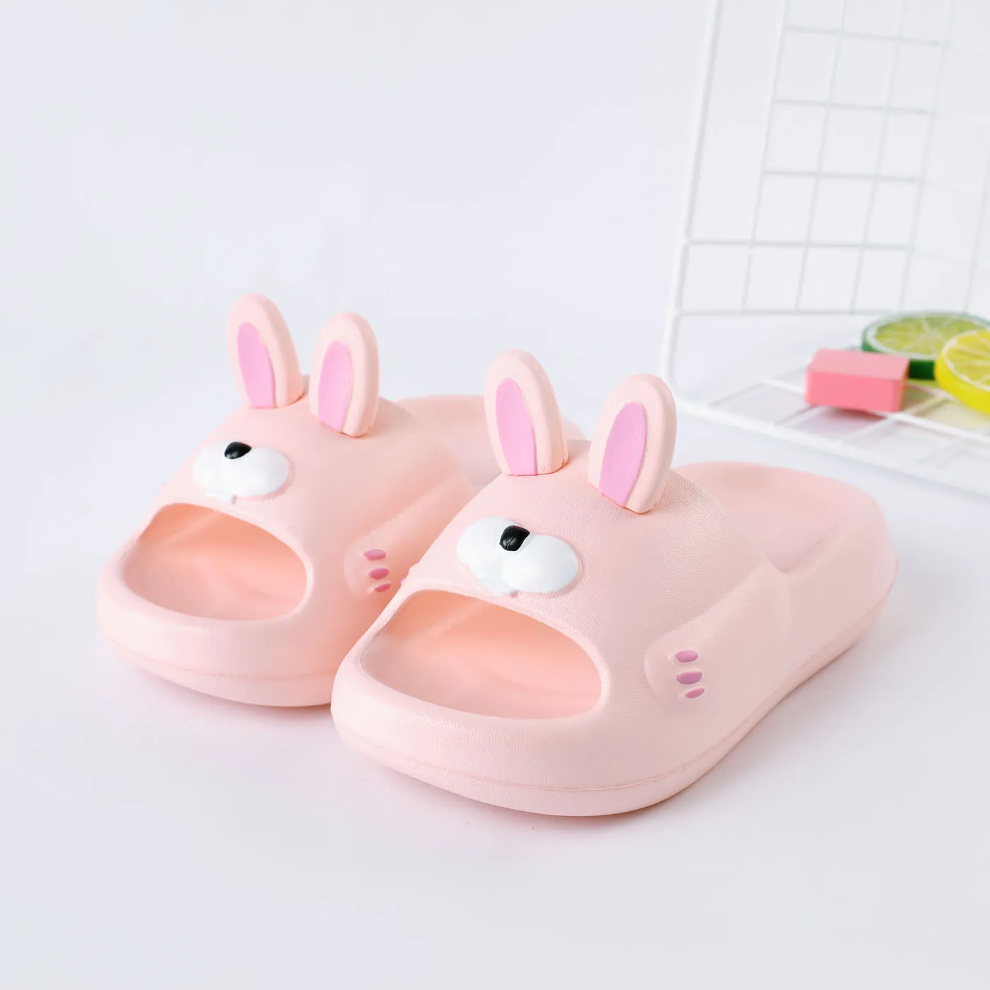 Toddler Rabbit Pattern Solid Slippers