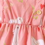 Baby Girl 100% Cotton Allover Rabbit Print Flutter-sleeve Jumpsuit  image 4