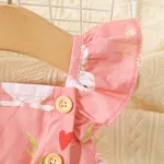 Baby Girl 100% Cotton Allover Rabbit Print Flutter-sleeve Jumpsuit  image 3