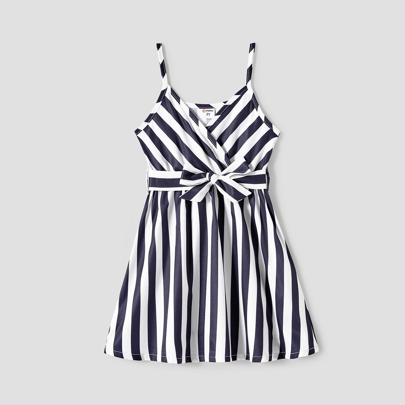 Toddler/Kid Girl Stripe Belted Slip Dress