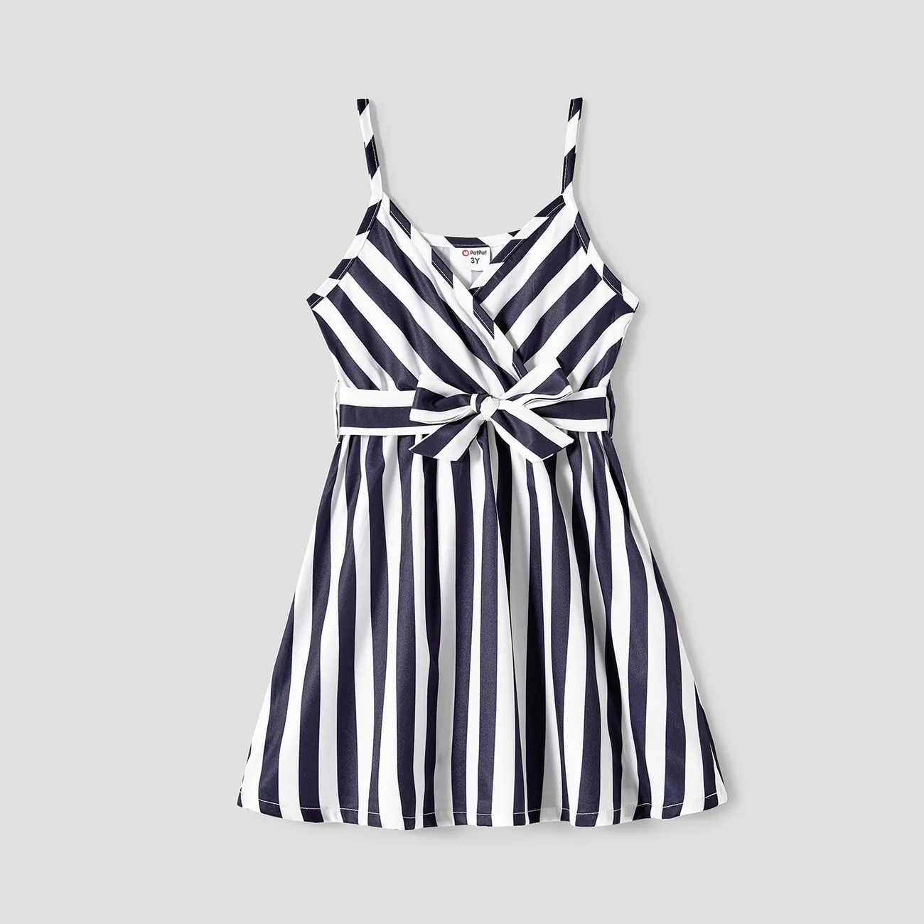 Toddler/Kid Girl Stripe Belted Slip Dress  big image 1