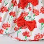 2pcs Toddler Girl Ruffled Short-sleeve Cotton Tee and Bowknot Design Floral Print Skirt Set  image 4