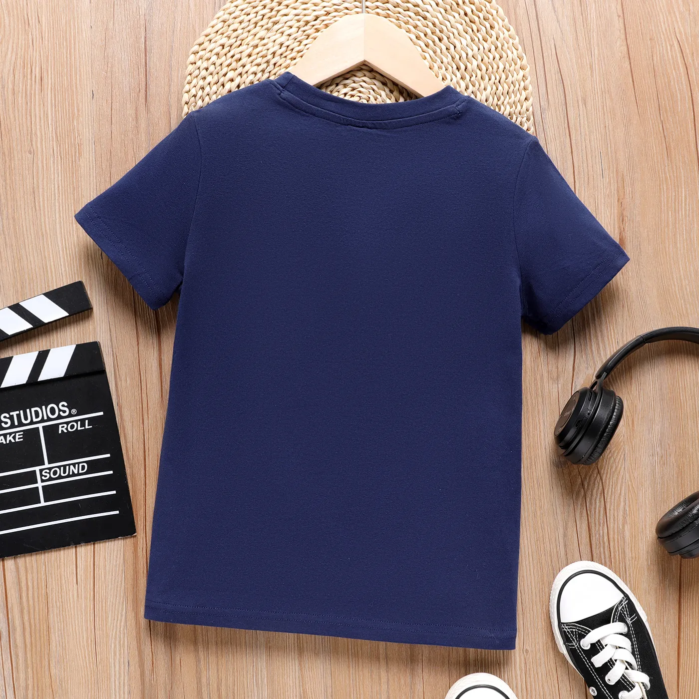 Naia Kid Boy Striped Panel Short-sleeve Patch Pocket Tee royalblue image 2