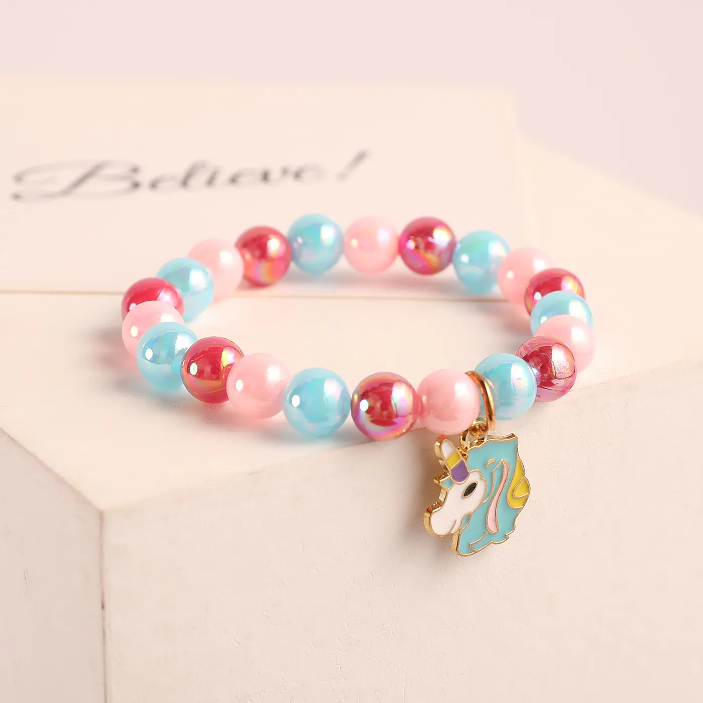 Toddler / Kid Unicorn or Mermaid Decor Beaded Bracelet (Random Bead Color)