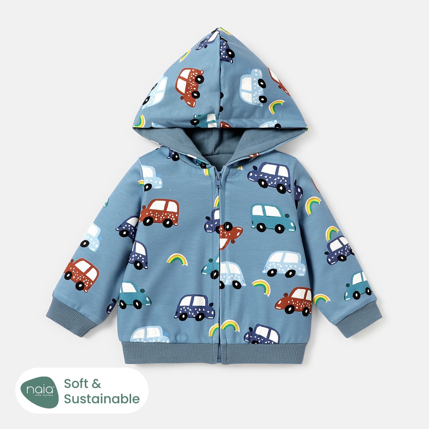 

Naia™ Baby Boy Allover Vehicle Print Zipper Hoodie