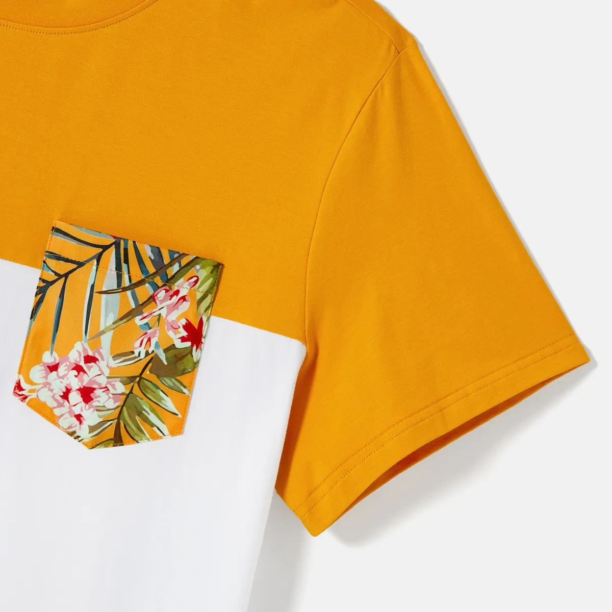 Looks familiares Flor grande Camiseta sin mangas Conjuntos combinados para familia Conjuntos Amarillo big image 1