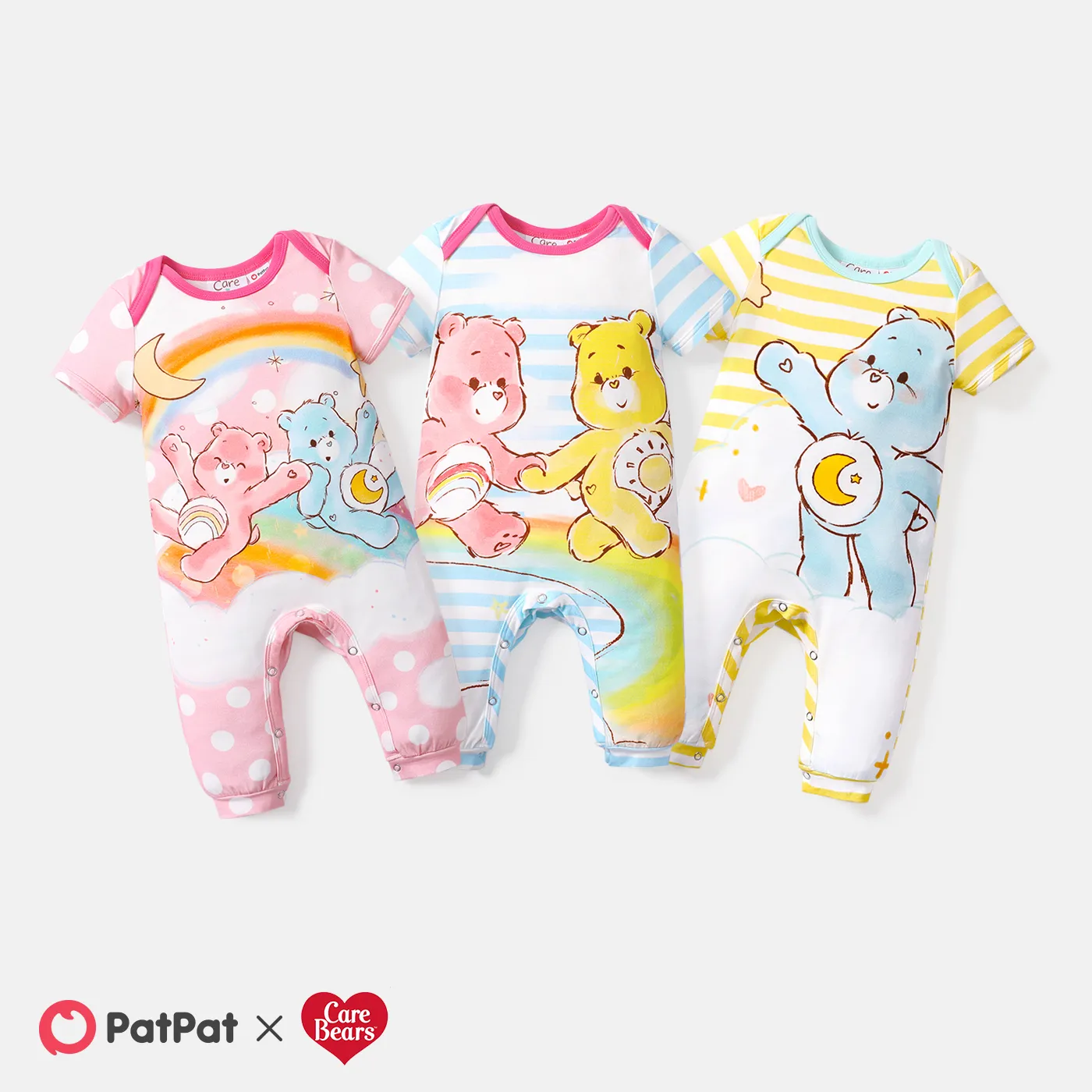 Care Bears Baby Boy/Girl Short-sleeve Bear Print Jumpsuit