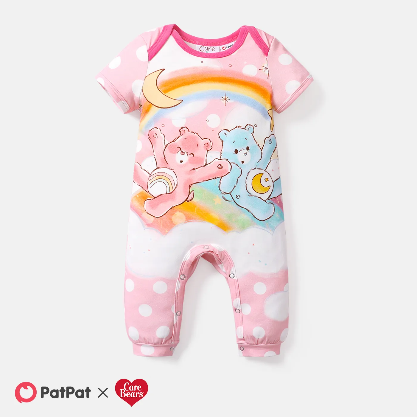 Care Bears Baby Boy/Girl Short-sleeve Bear Print Jumpsuit  big image 1