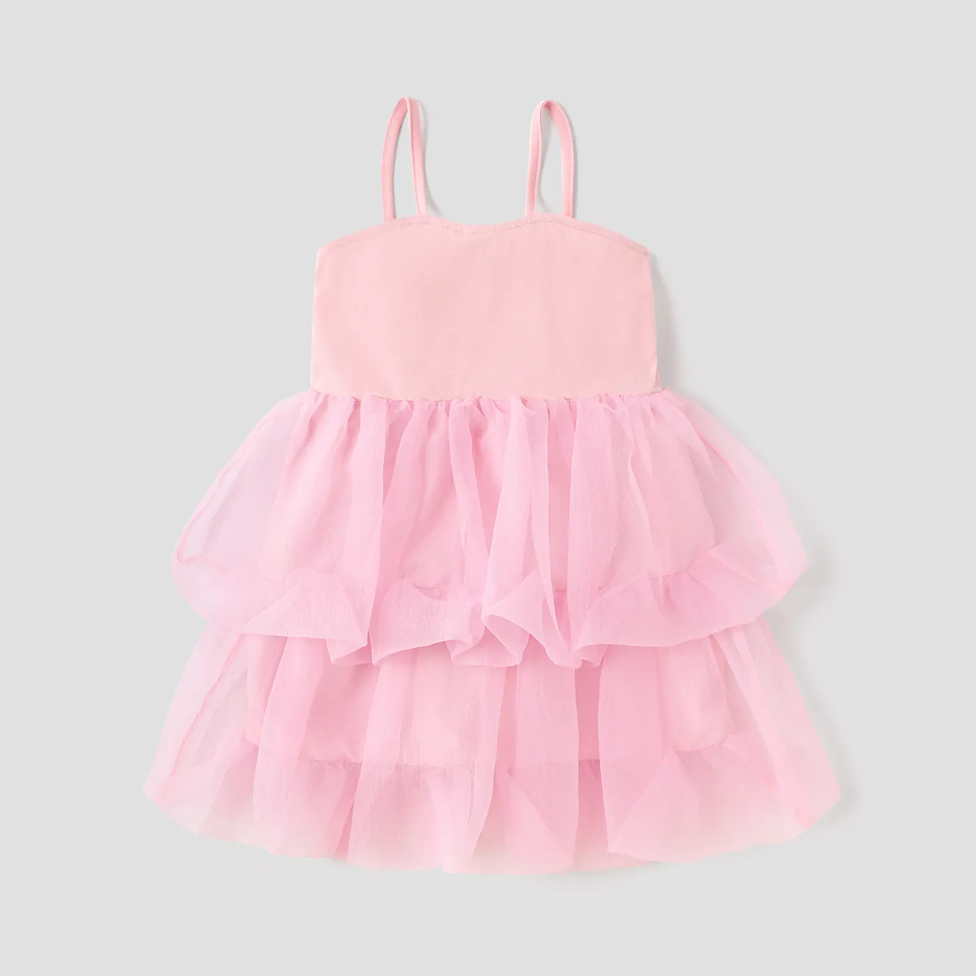 Toddler Girl Strawberry Graphic Layered Mesh Combo Slip Dress Pink image 3