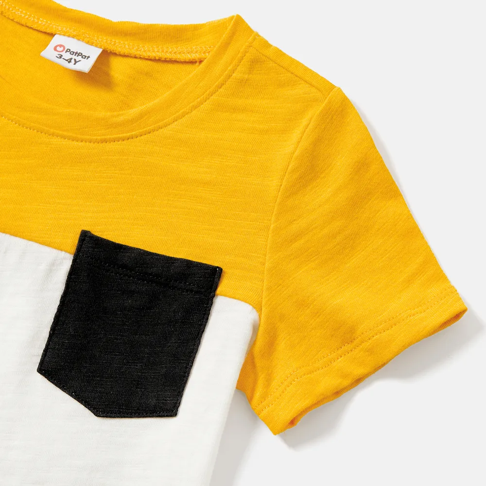 Family Matching Cotton Colorblock Short-sleeve Tee and Allover Geo Print Cami Tops big image 8