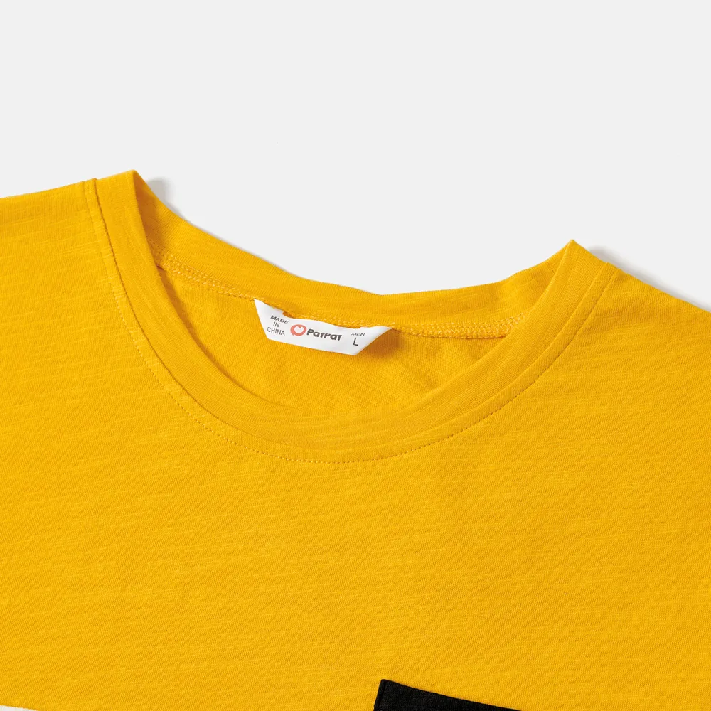 Family Matching Cotton Colorblock Short-sleeve Tee and Allover Geo Print Cami Tops big image 18