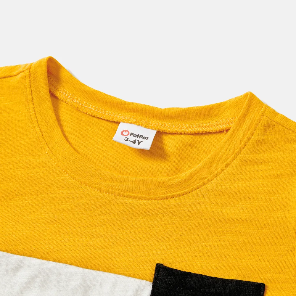 Family Matching Cotton Colorblock Short-sleeve Tee and Allover Geo Print Cami Tops big image 7