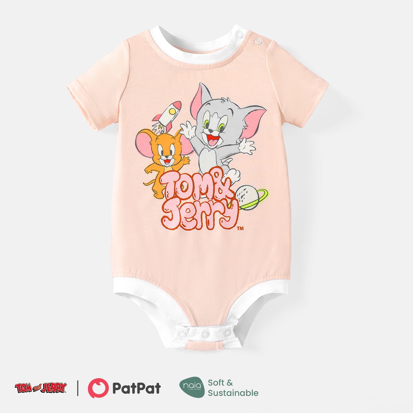 

Tom and Jerry Baby Boy/Girl Short-sleeve Graphic Print Naia™ Romper