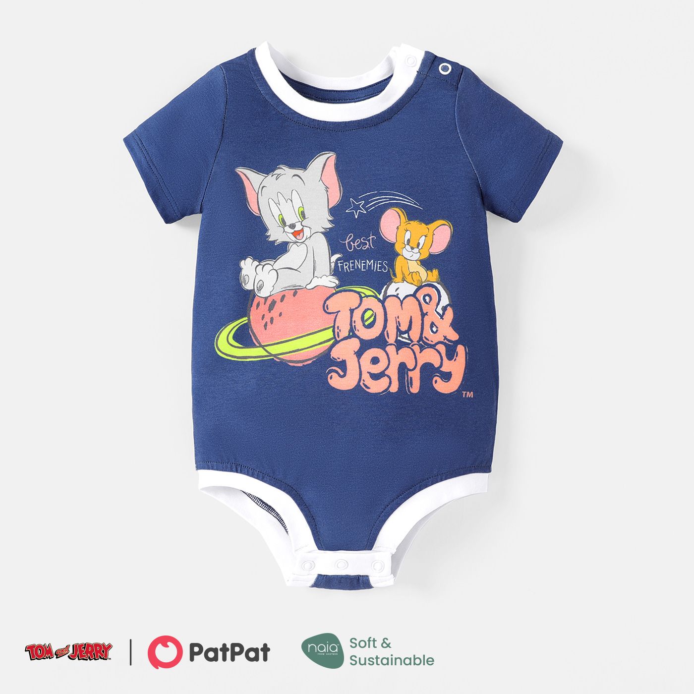 

Tom and Jerry Baby Boy/Girl Short-sleeve Graphic Print Naia™ Romper