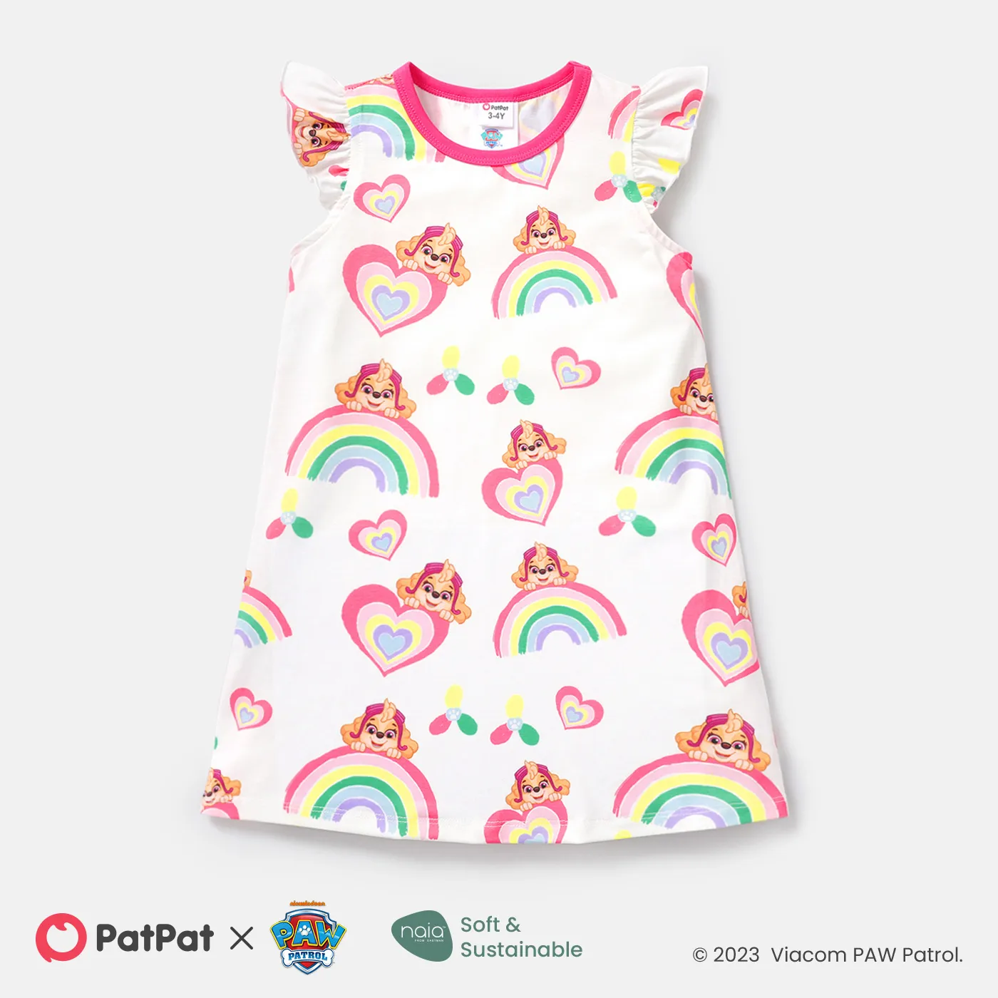 Patrulha Canina Criança Menina Mangas franzidas Bonito Vestidos colorido big image 1