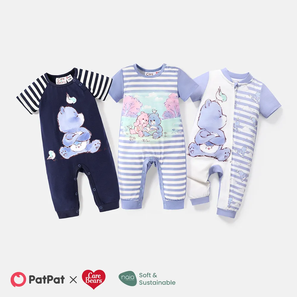 Care Bears Baby Boy/Girl Short-sleeve Striped Bear Graphic Naia™ Jumpsuit big image 8