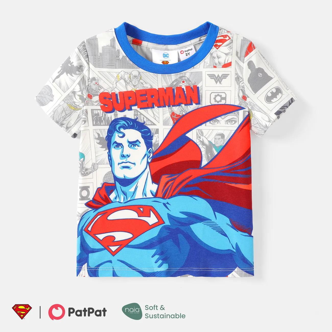 Justice League Toddler Boy Naia Character Print Short-sleeve Tee Blue big image 1