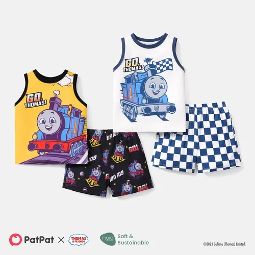 Thomas & Friends Toddler Boy 2pcs Naia Sleeveless Tee and Allover Shorts Set