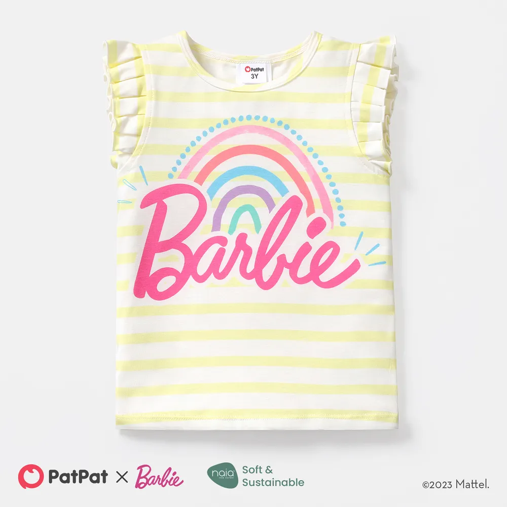 Barbie Toddler Girl Naia Stripe Flutter-sleeve Tee  big image 1