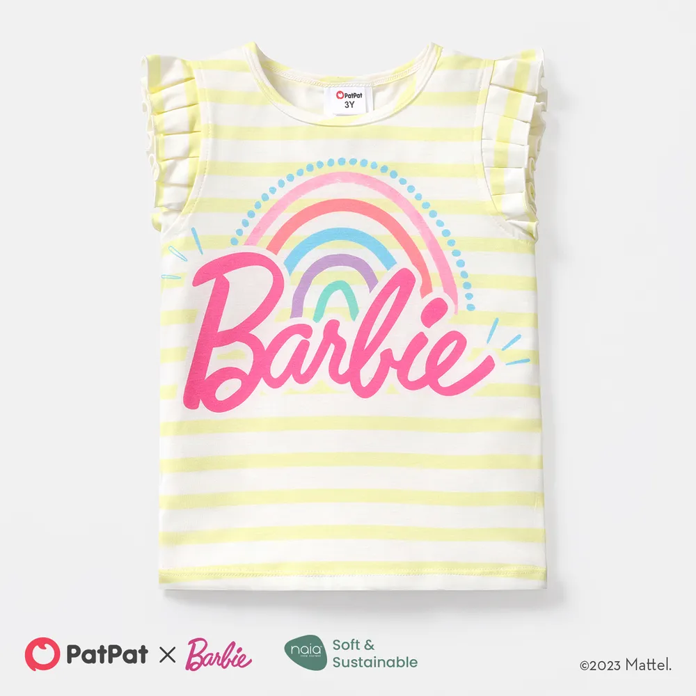 Barbie Toddler Girl Naia Stripe Flutter-sleeve Tee big image 1