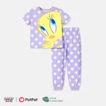 Looney Tunes 2pcs Toddler Girl/Boy Character Print Short-sleeve Tee and Pants Set LightMediumPurple