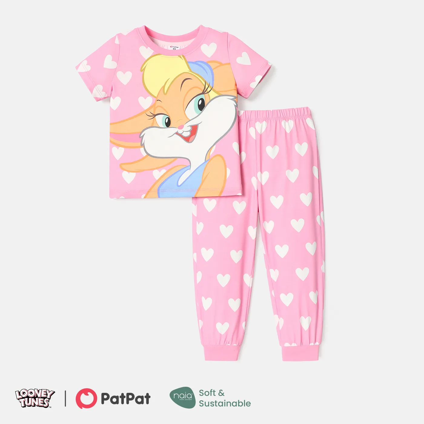 Looney Tunes 2 unidades Criança Unissexo Infantil Animais conjuntos de camisetas Rosa