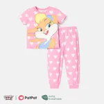 Looney Tunes 2pcs Toddler Girl/Boy Character Print Short-sleeve Tee and Pants Set Pink