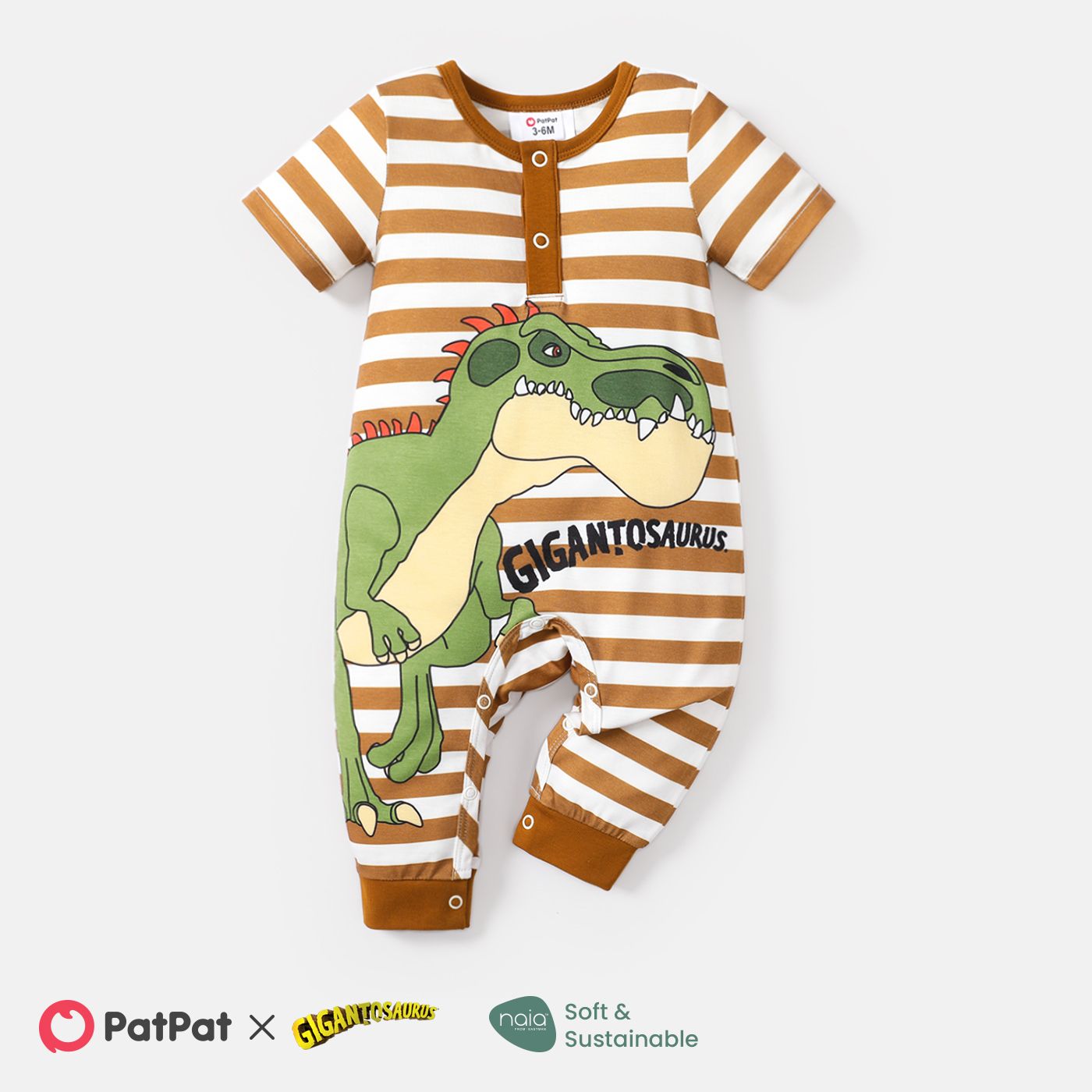 

Gigantosaurus Baby Boy Dinosaur Print Short-sleeve Jumpsuit