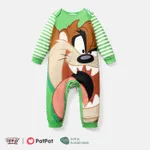 Looney Tunes Baby Boy/Girl Cartoon Animal Print Striped Long-sleeve Naia™ Jumpsuit greenwhite