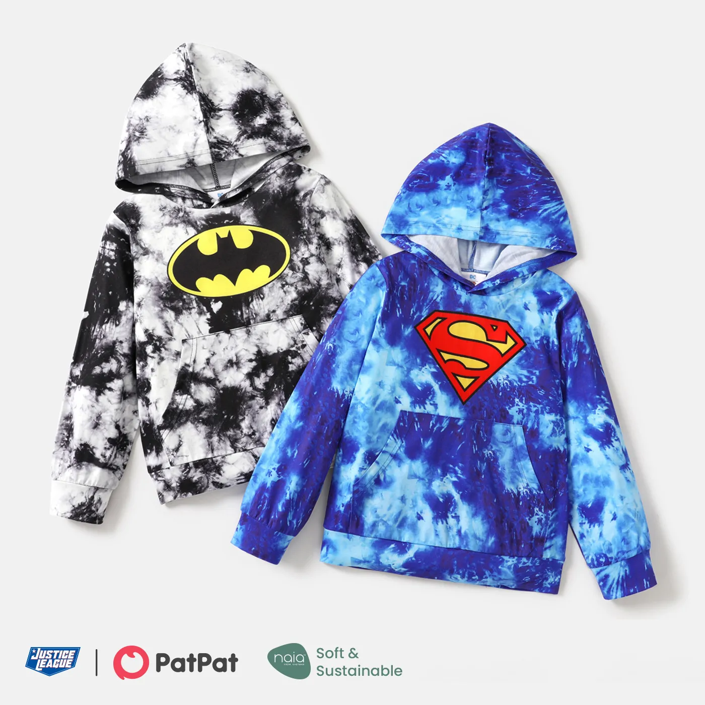 Justice League Kid Boy Tie Dyed Hoodie Sweatshirt