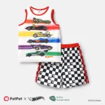 Hot Wheels 2pcs Toddler Boy Naia Colorblock Tank Top and Elasticized Cotton Shorts set Multi-color