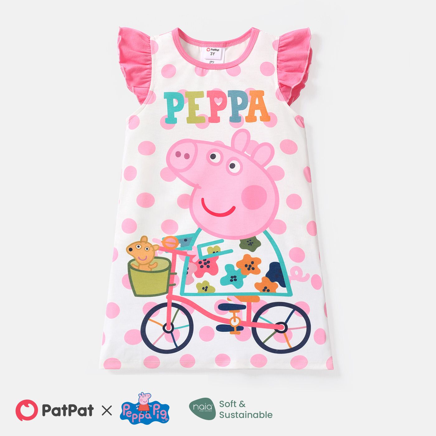 

Peppa Pig Toddler Girl Flutter-sleeve Polka dots Dress