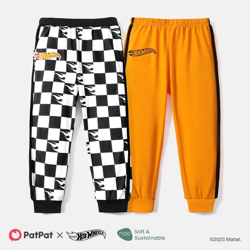 Hot Wheels Toddler Boy Naia Plaid/Colorblock Elasticized Pants