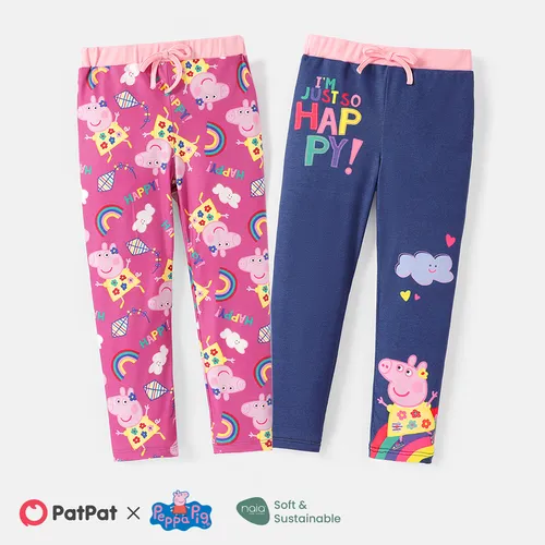 Peppa Pig Toddler Girl Naia Rainbow Print Elasticized Leggings